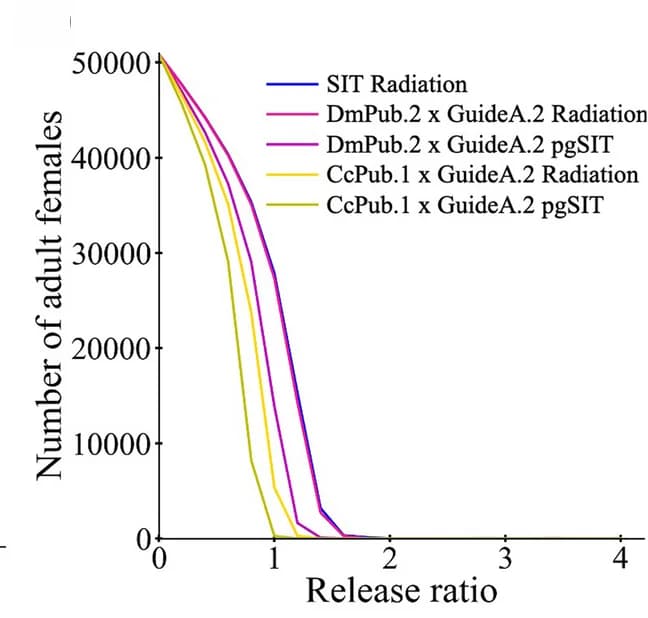 Open access visualization of Line Plot, Females, Release Ratio, SIT