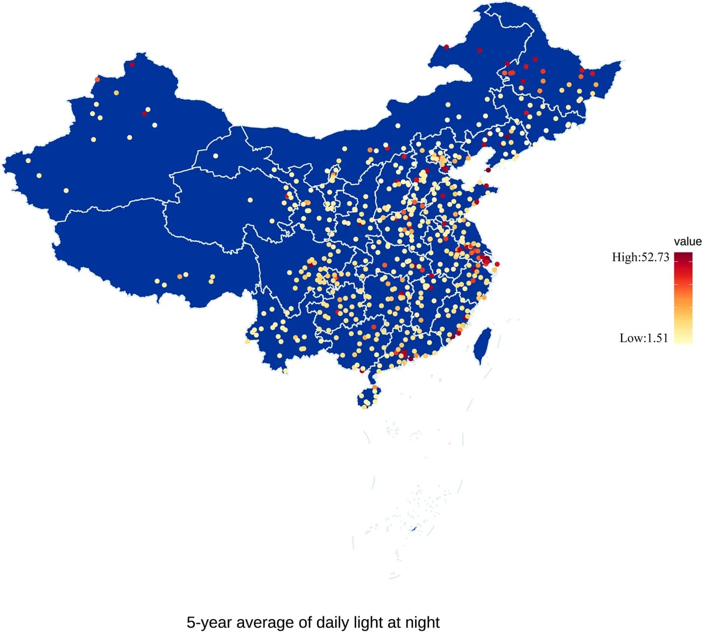 Open access visualization of Geo Map, Counties, LAN Level, Mainland China