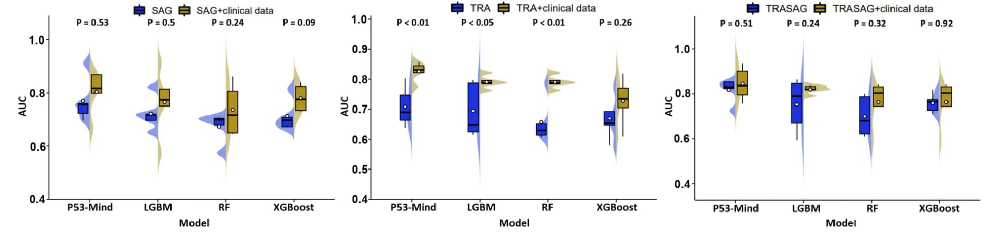 Open access visualization of Box Plot, Violin Plot, Raincloud Plot, P53-Mind, Machine Learning Models