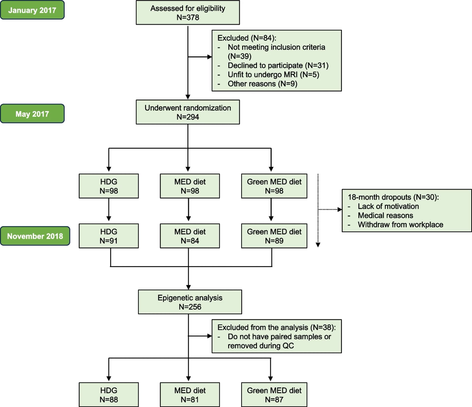 Open access visualization of Workflow, Flowchart, Study Design, Epigenetics, Dietary Guidelines