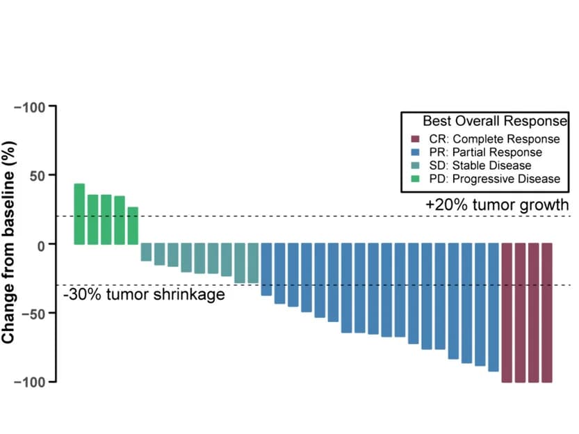 Open access visualization of Bar Plot, RECIST, Tumor Size, Target Lesion
