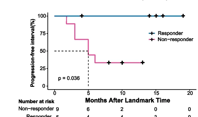 Open access visualization of Survival Curve, Line Step, KaplanMeier Curves, Overall Survival, Responders