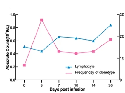 Open access visualization of Line Plot, T Cell Clonotypes, Lymphocytes, Peripheral Blood, TILs