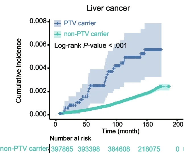 Open access visualization of Survival Curve, Line Step, Error Bars, Kaplan-Meier Curves, Mitochondrial-Related PTV Carriers