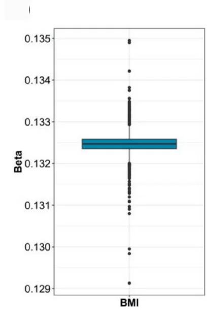 Open access visualization of Box Plot, Scatter Plot, Leave-One-Out Analysis, Single Nucleotide Polymorphism, BMI