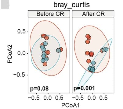 Open access visualization of Scatter Plot, PCA, PCoA, Bray-Curtis Distance, Feces