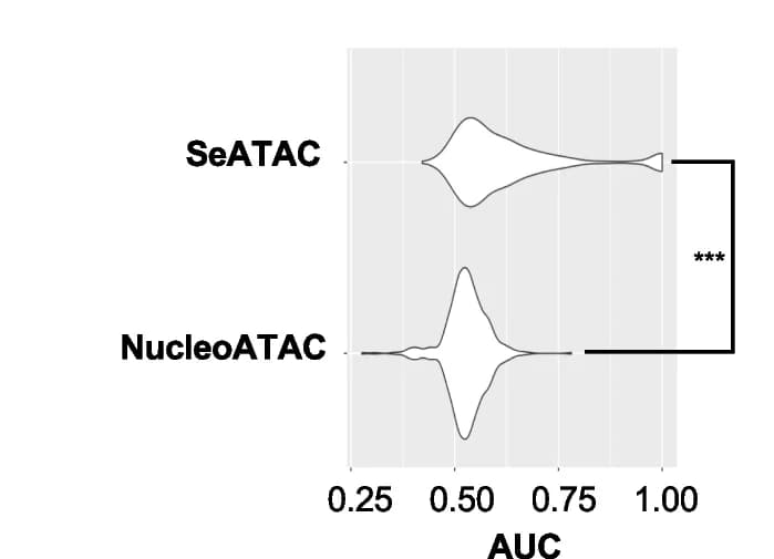 Open access visualization of Violin Plot, AUC, SeATAC, NucleoATAC, ATAC-seq