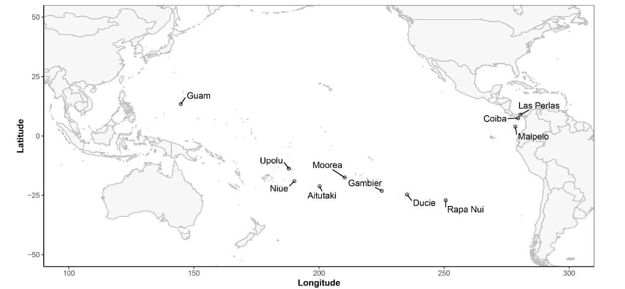 Open access visualization of Geo Map, Map, Tara Pacific expedition, Islands
