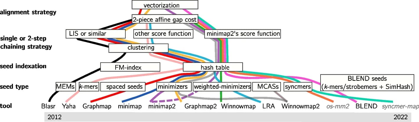 Open access visualization of Workflow, Flowchart, Long Read Mapping, Sequence Alignment, Seeding