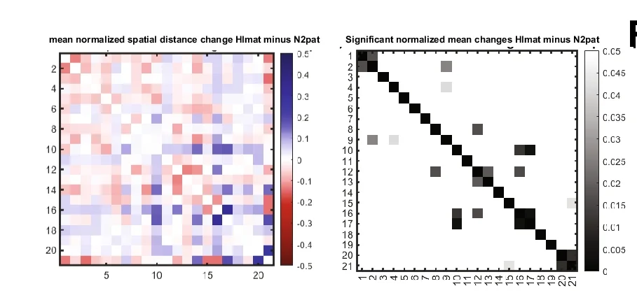 Open access visualization of Heatmap, Normalized Spatial Distances, Traces, P-value