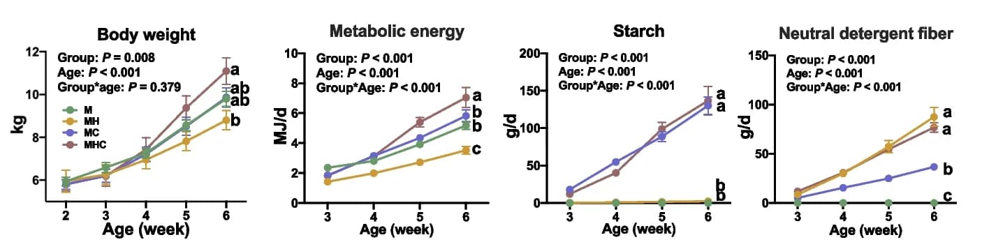 Open access visualization of Line Plot, Error Bars, Body Weight, Nutrient Intake, Lambs