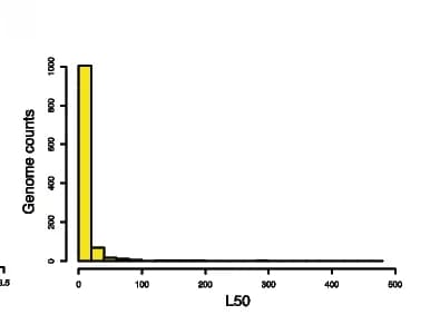 Open access visualization of Histogram, Coverage, L50 Values