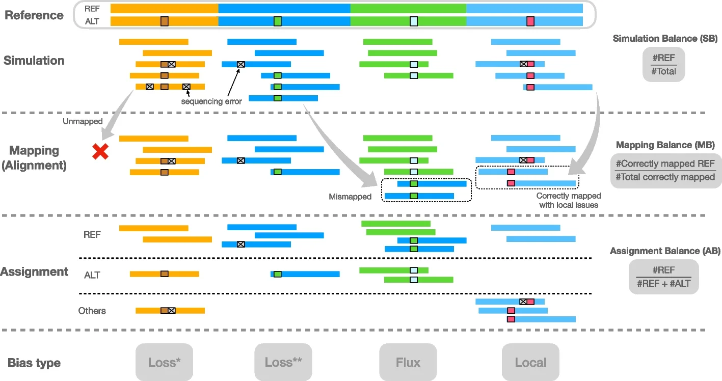 Open access visualization of Workflow, Illustration, Balance Measurement, Read Simulation, Read Mapping