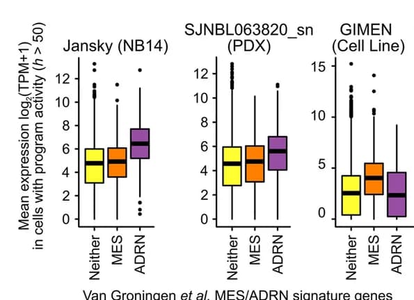 Open access visualization of Box Plot, Boxplot, Gene Expression, Neuroblastoma Cancer Cells, Mesenchymal