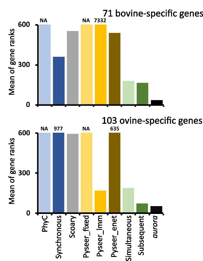 Open access visualization of Bar Plot, GWAS, Bovine, Ovine, Colonization Factors