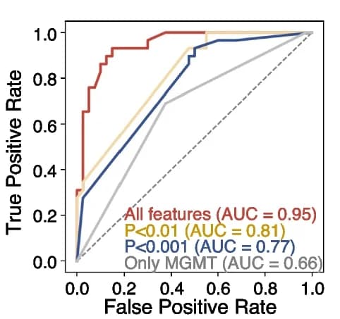 Open access visualization of Line Plot, ROC Curve, Training Set, Gene Expression, MGMT promoter