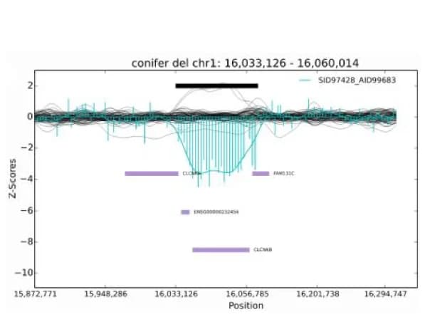 Open access visualization of Line Plot, Error Bars, WGS, CNV analysis, Z-scores