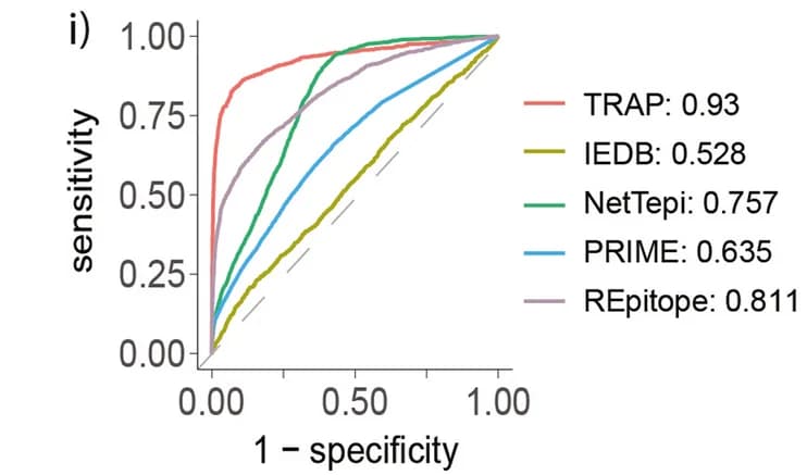Open access visualization of Line Plot, ROC curve, TRAP, IEDB, iPred