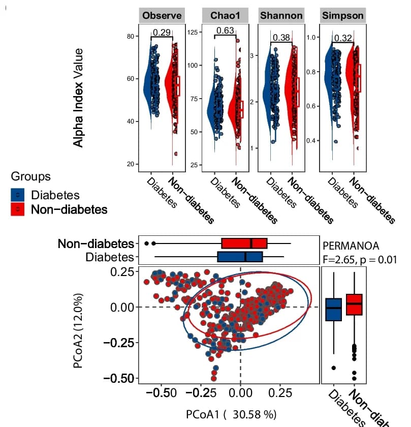 Open access visualization of Violin Plot, Box Plot, Scatter Plot, Alpha Diversity, Beta Diversity