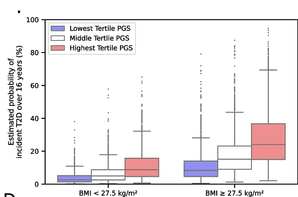 Open access visualization of Box Plot, T2D, PGS, Clinical Risk, Genetic Risk