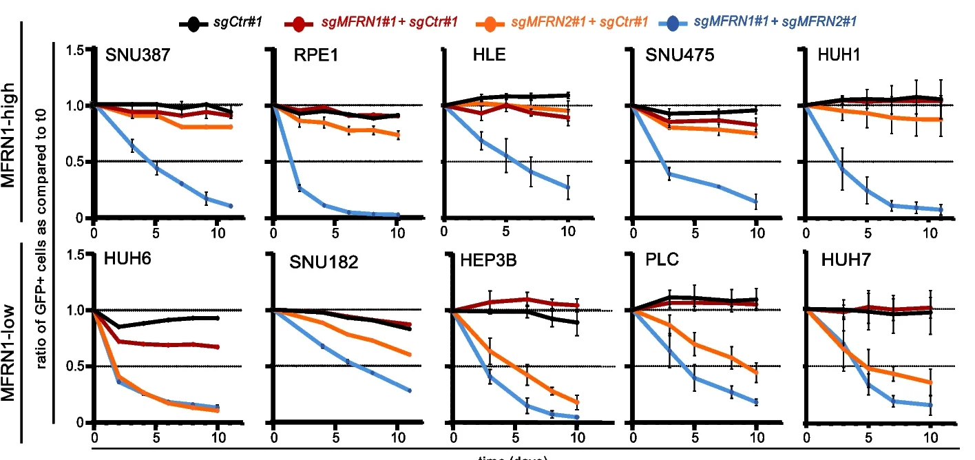 Open access visualization of Line Plot, Error Bars, Competition Assay, MFRN1, MFRN2