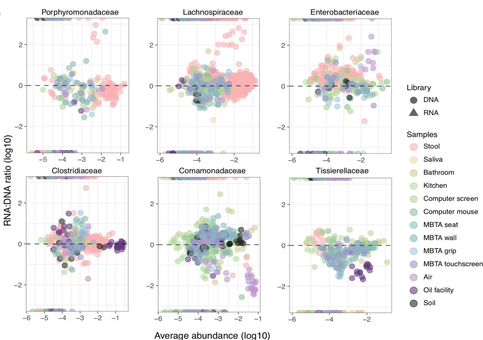 Open access visualization of Scatter Plot, RNA/DNA ratio, Porphyromonadaceae, Lachnospiraceae, Enterobacteriaceae