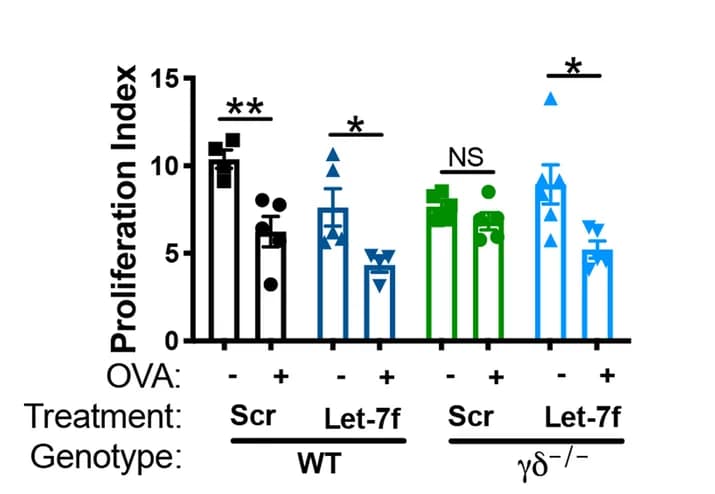 Open access visualization of Bar Plot, Error Bars, OVA, Splenocytes, Proliferation