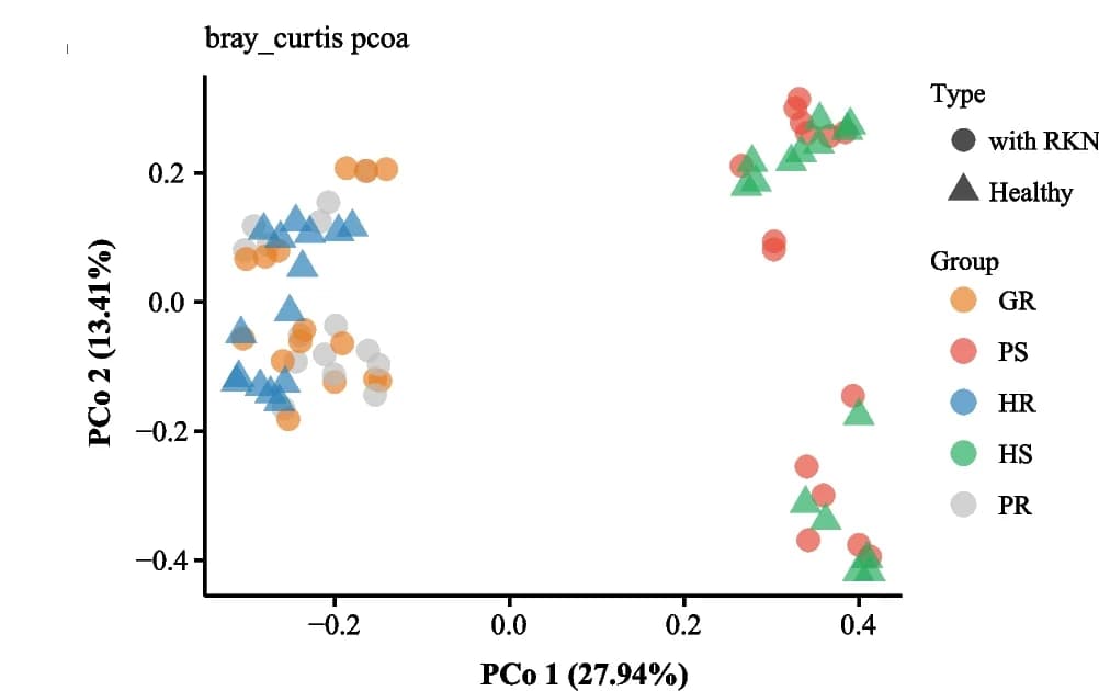 Open access visualization of Scatter Plot, PCA, PCoA, BrayCurtis distance, Root-associated microbiota