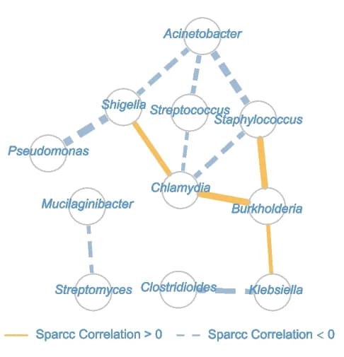 Open access visualization of Network, Correlation Network, Bacterial Genera, R Square