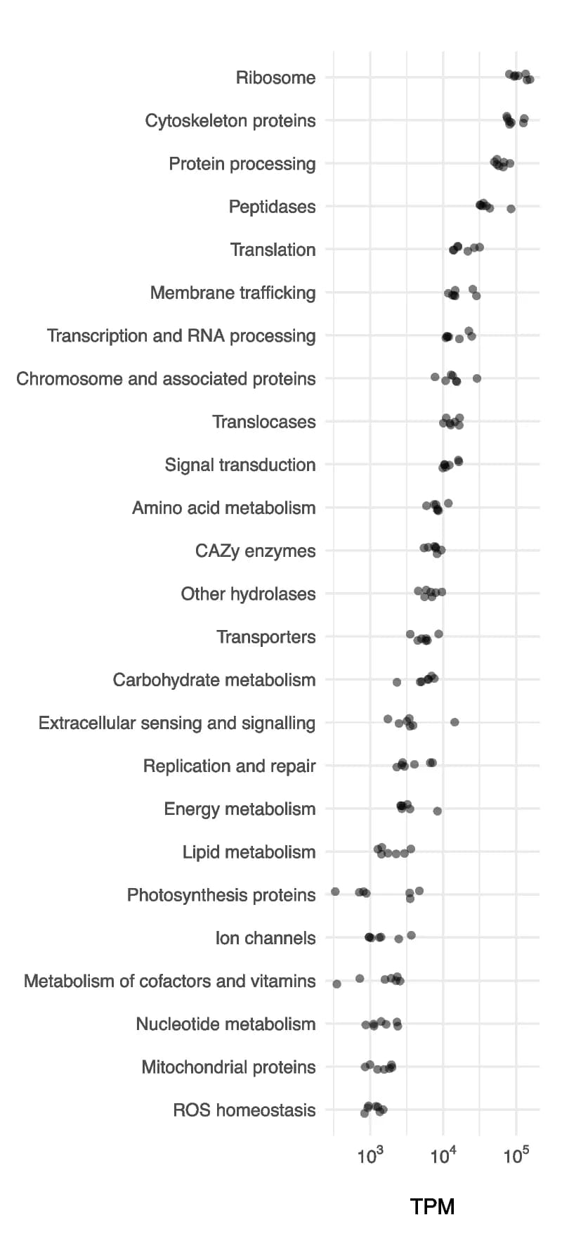 Open access visualization of Scatter Plot, Gene Expression, TPM, Growth