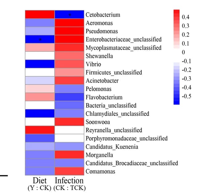 Open access visualization of Heatmap, Heat Map, Pearson's Correlation Coefficients, Genera, Diets