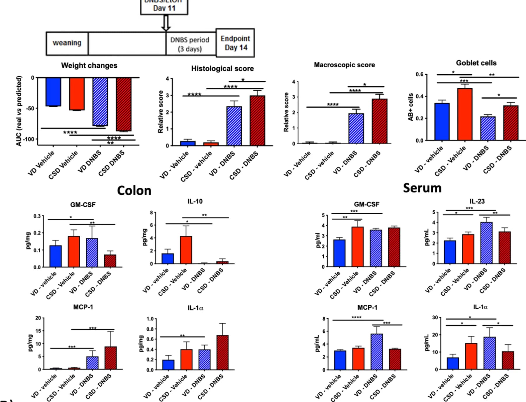 Open access visualization of Bar Plot, Error Bars, Colitis, DNBS, Mice