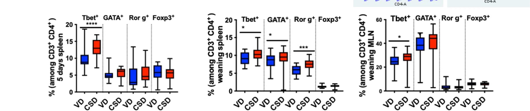 Open access visualization of Box Plot, Th Cells, Flow Cytometry, Spleen, Mesenteric Lymph Nodes