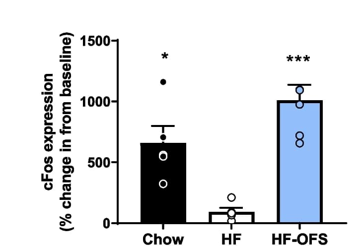 Open access visualization of Bar Plot, Error Bars, Scatter Plot, c-Fos expression, NTS