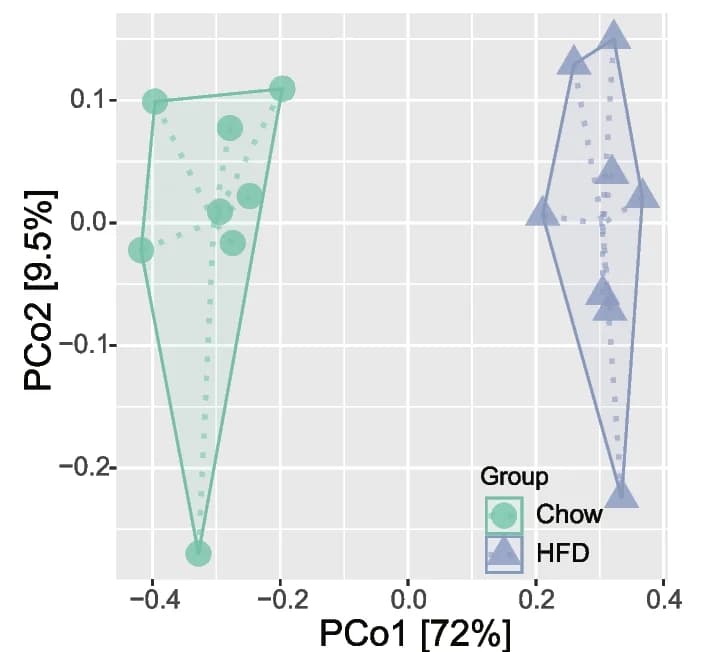 Open access visualization of Scatter Plot, PCA, Principal coordinate analysis, PCoA, Microbial composition
