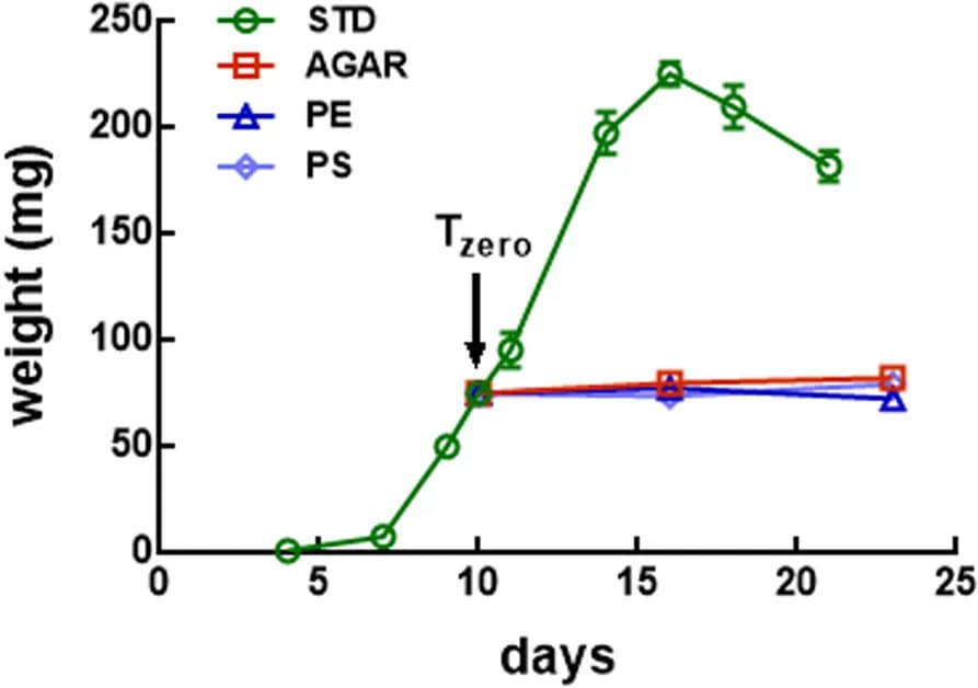Open access visualization of Line Plot, Error Bars, BSF Larvae, Standard Diet, Polyethylene