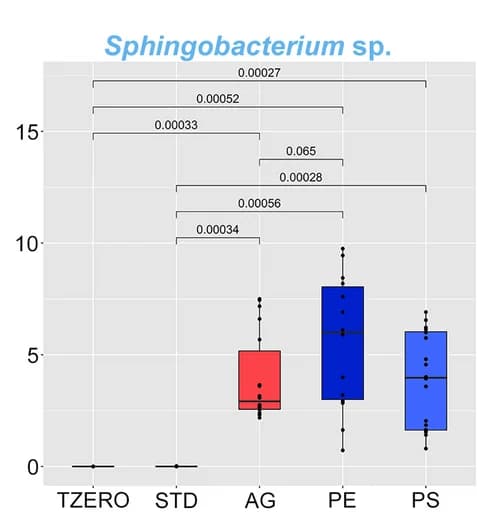 Open access visualization of Box Plot, Boxplots, Species abundance, Phyla, Shotgun metagenomics