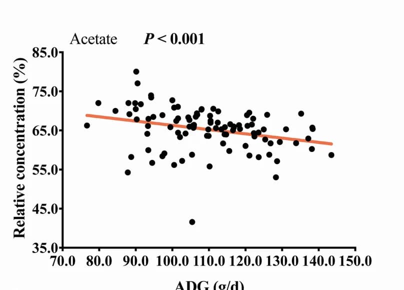 Open access visualization of Scatter Plot, Regression Plot, Acetate, ADG, Correlation