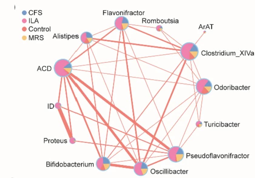 Open access visualization of Network, Pie Chart, Network Analysis, Bacterial Genera, Enzymes