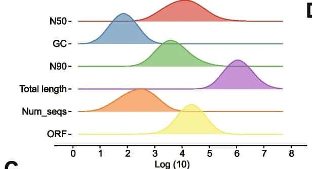 Open access visualization of Ridge Plot, Density Plot, MAGs, Genome Size, GC Content