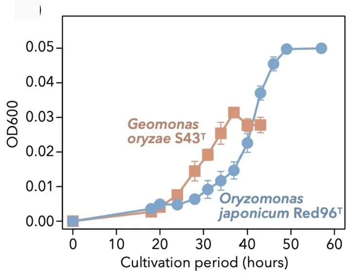 Open access visualization of Line Plot, Error Bars, Growth Curves, Geobacteraceae, Geomonas oryzae