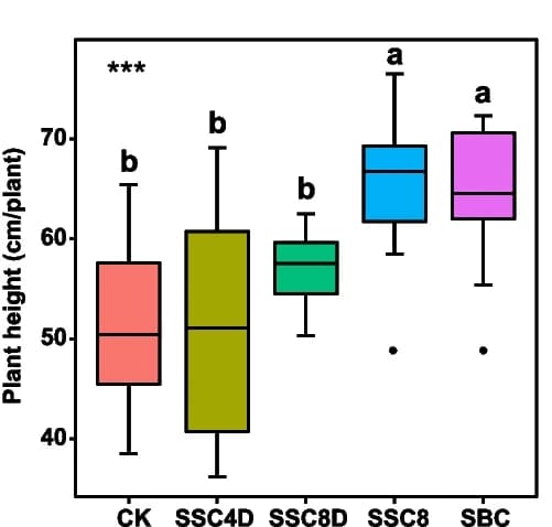 Open access visualization of Box Plot, Shoot Height, Plants, Significant Differences