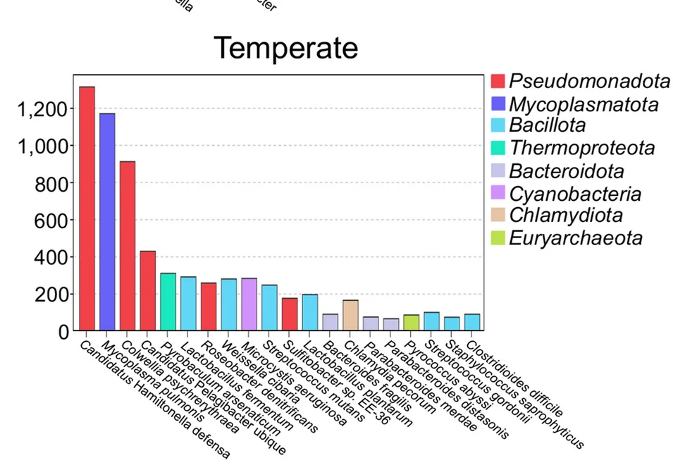 Open access visualization of Bar Plot, Host Prediction, Gut Phages, Pigs, Temperate Phage