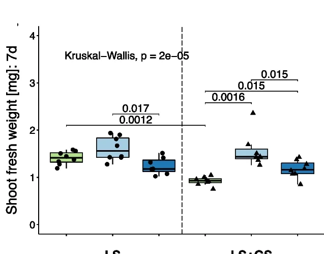 Open access visualization of Box Plot, Scatter Plot, A. thaliana, Fresh Weight, Shoots