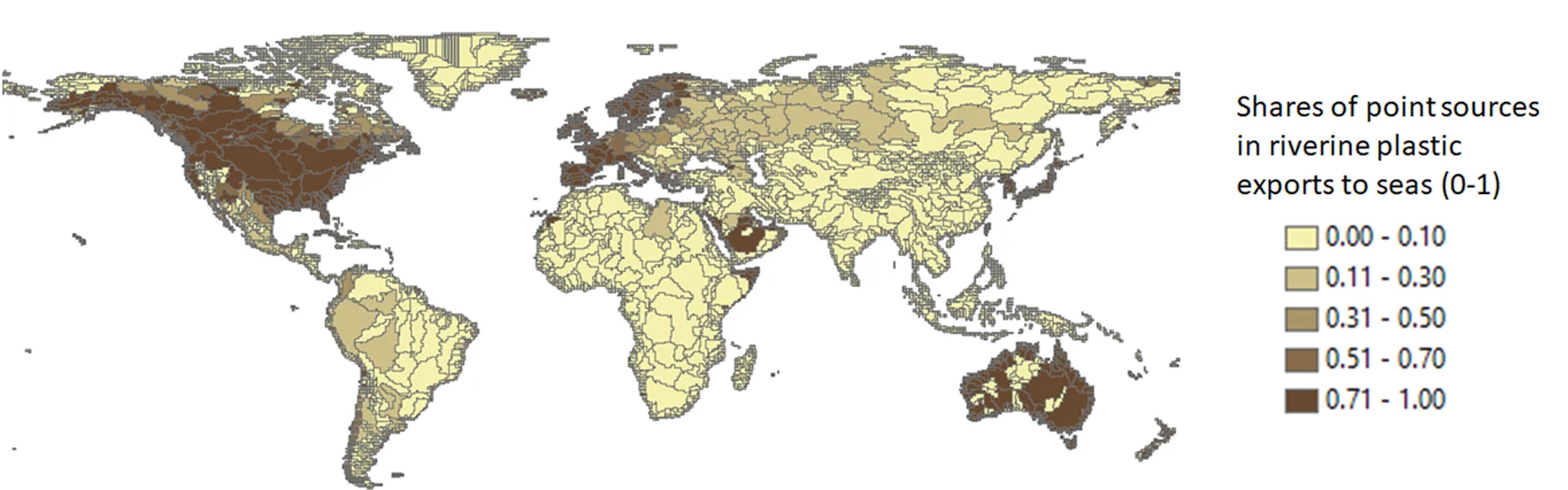 Plot showing: Geo Map, Sewage Systems, Microplastics, Car Tyres, Personal Care Products