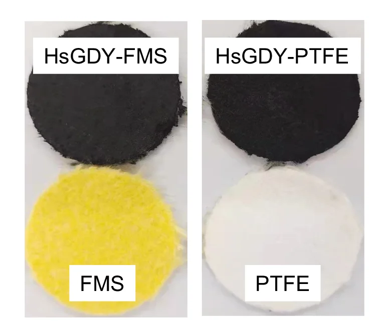 Plot showing: Photo, HsGDY-FMS, HsGDY-PTFE, FMS, PTFE