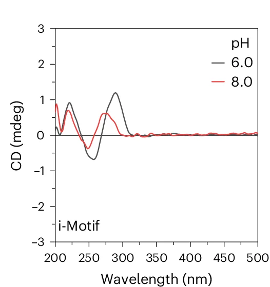 Plot showing: Line Plot, Circular Dichroism Spectra, i-Motif, Structural Insights, pH