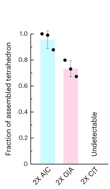 Plot showing: Bar Plot, Error Bars, Quantification, Tetrahedron Fraction, Intensity