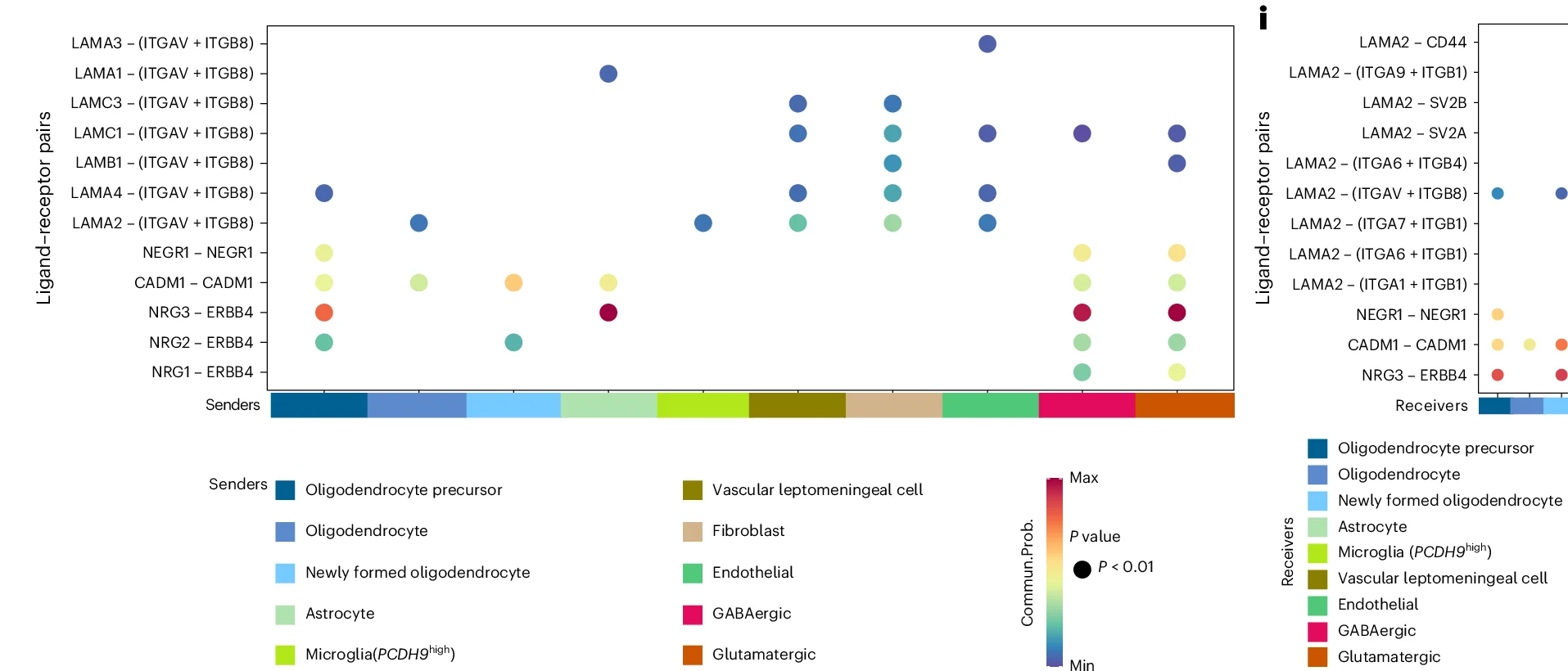Plot showing: Bubble Plot, Scatter Plot, Dot Plot, Ligand Receptor Pairs, NRG Pathway