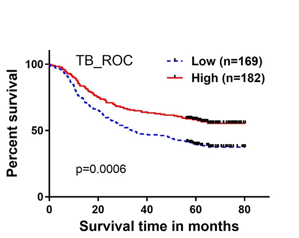 Plot showing: Survival Curve, Kaplan-Meier Curve, Unconjugated Bilirubin, Conjugated Bilirubin, Total Bilirubin